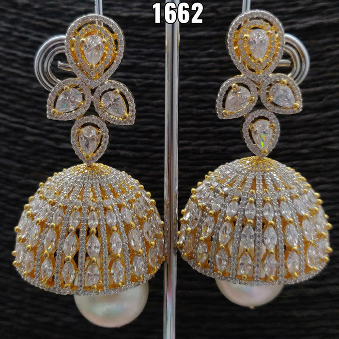 Vivah Creation Gold Plated AD Stone Dangler Earrings