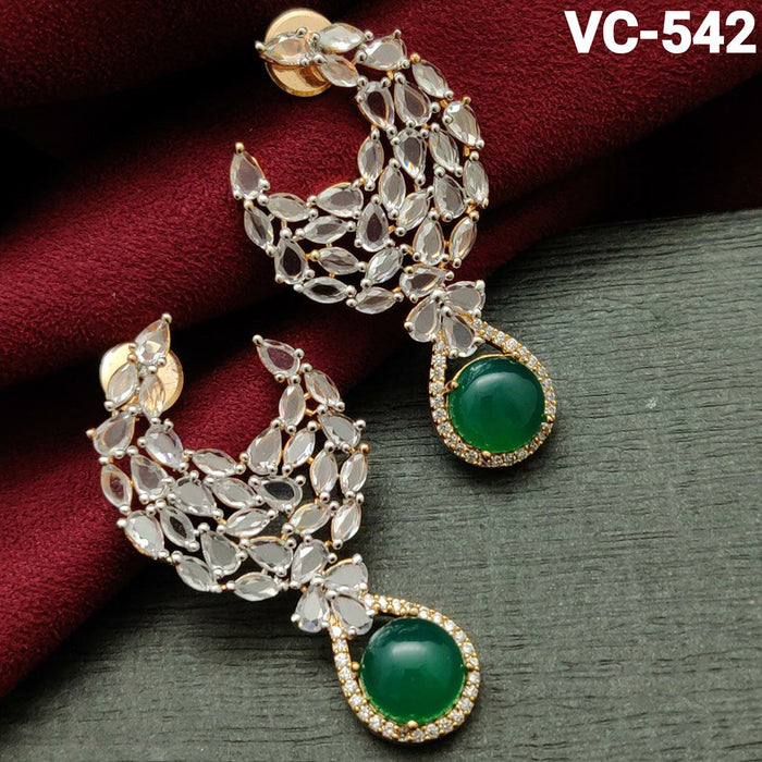 Vivah Creation Gold Plated AD Stone Dangler Earrings
