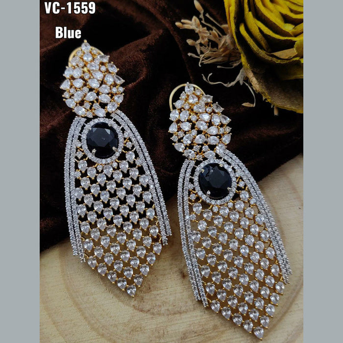 Vivah Creation Gold Plated AD Stone Dangler Earrings