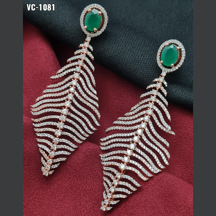 Vivah Creation Gold Plated AD Stone Dangler Earrings