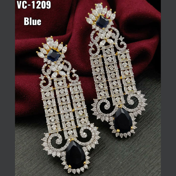 Vivah Creation Gold Plated AD Stone Dangler Earrings