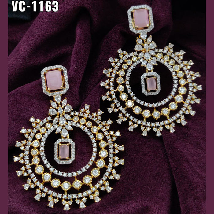 Vivah Creation Gold Plated AD Stone Dangler Earrings