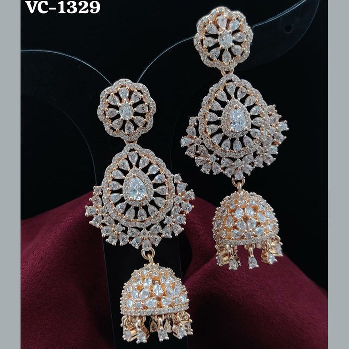 Vivah Creation Gold Plated AD Stone Dangler Earrings