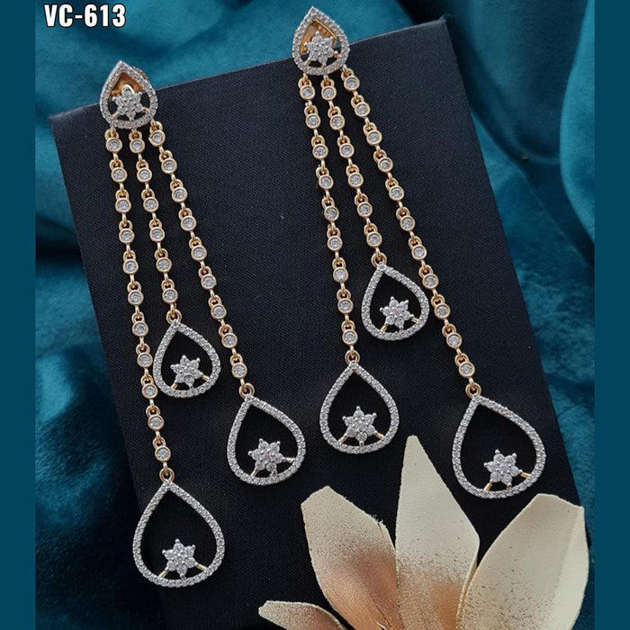 Vivah Creation Gold Plated AD Stone Dangler Earrings