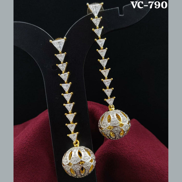 Vivah Creation Gold Plated AD Stone Dangler Earrings