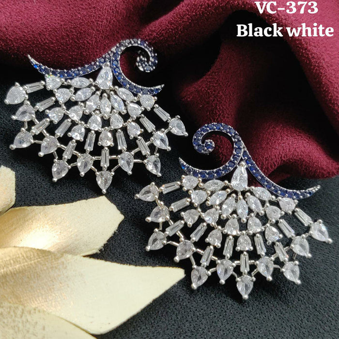 Vivah Creation Silver Plated AD Stone Dangler Earrings