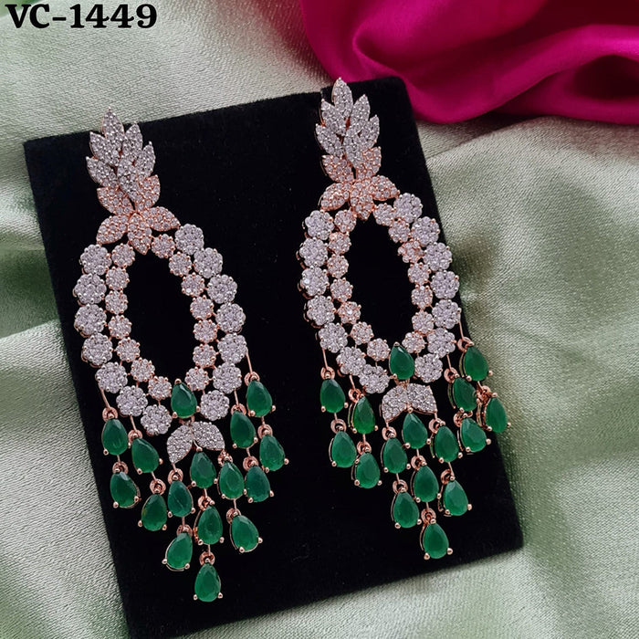 Vivah Creation 2 tone Plated AD Stone Dangler Earrings