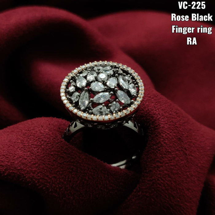 Vivah Creations 2 Tone Plated AD Stone Adjustable Ring