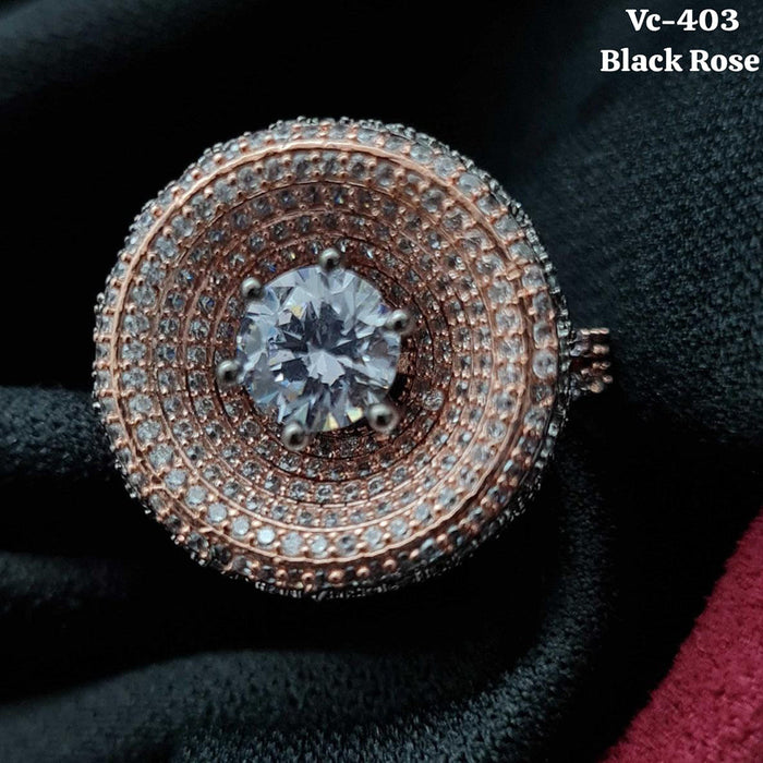 Vivah Creations 2 Tone Plated AD Stone Adjustable Ring