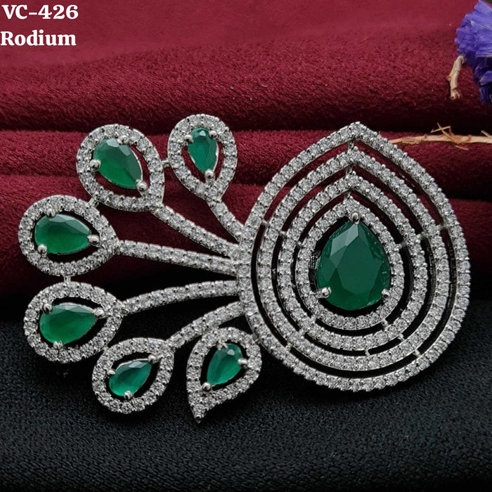 Vivah Creations Silver Plated AD Stone Adjustable Ring