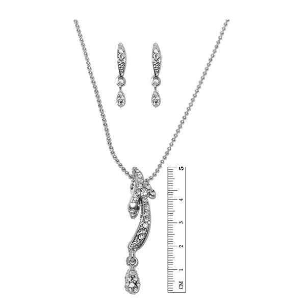 Regina Silver Plated Austrian Stone Pendant Set