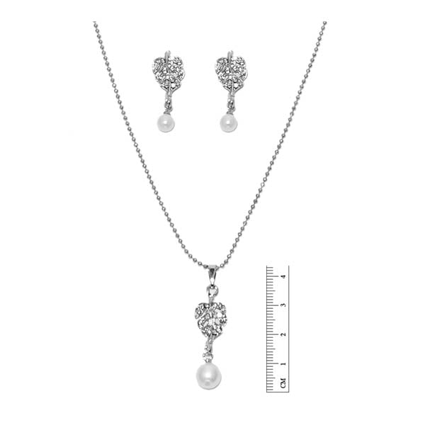 Regina Silver Plated Austrian Stone Pendant Set