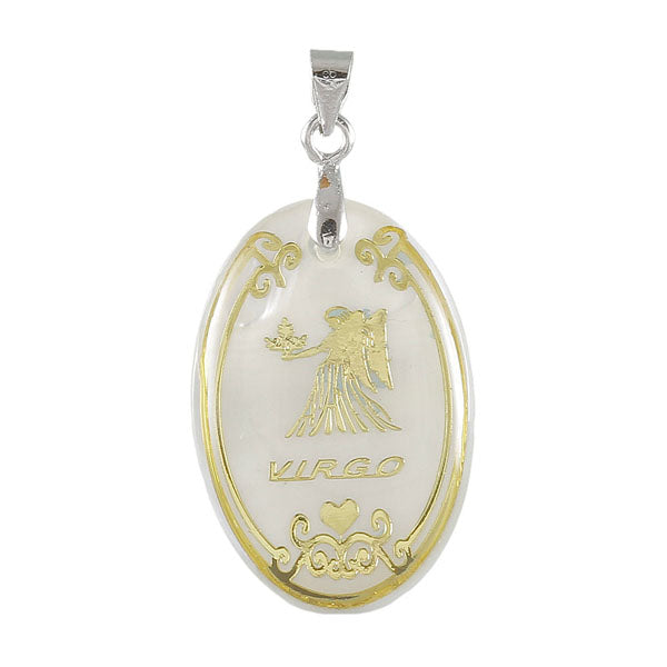 Regina Vigro Zodiac Round Rhodium Plated Pendant