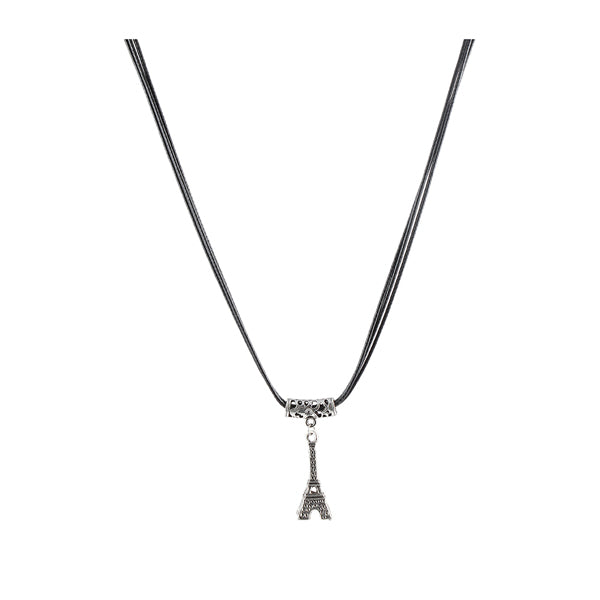 Regina Rhodium Plated Eiffel Tower Chain Pendant