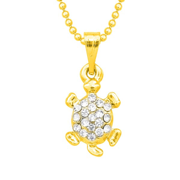 Regina Austrian Stone Gold Plated tortoise Chain Pendant
