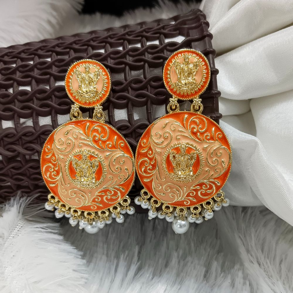 JewelMaze Meenakari Gold Plated Dangler Earrings