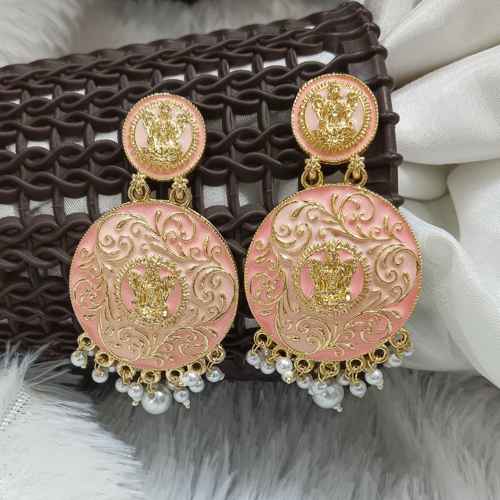 JewelMaze Meenakari Gold Plated Dangler Earrings