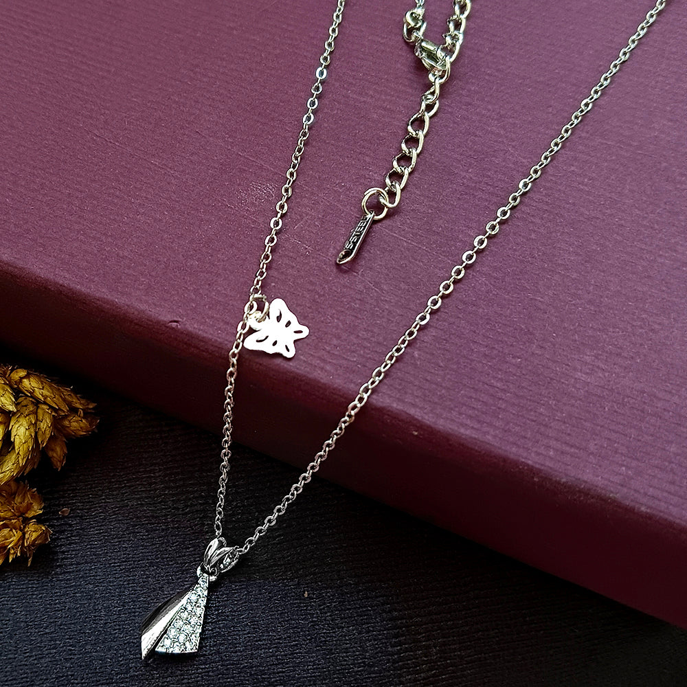 The Z Collection Silver Plated AD Chain Pendant