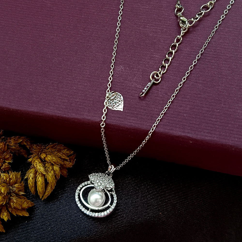 The Z Collection Silver Plated AD Chain Pendant