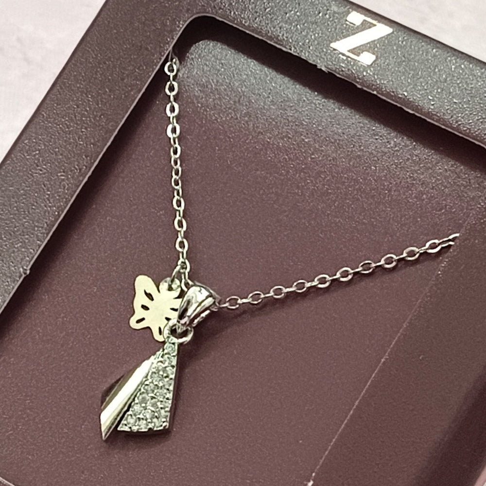 The Z Collection Silver Plated AD Chain Pendant