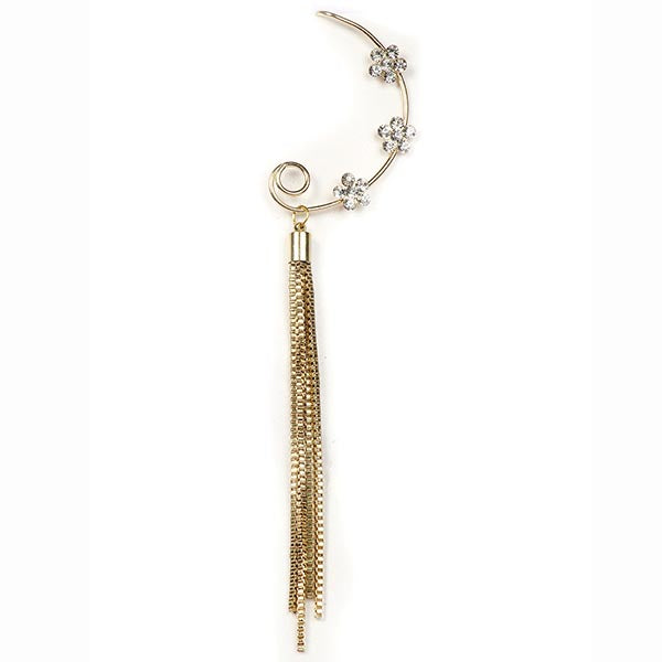 Urthn Gold Plated White Austrian Stone Ear Cuff