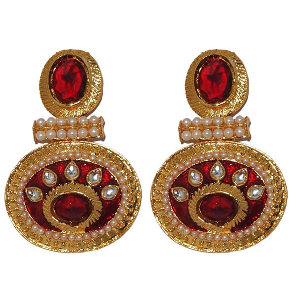 Kriaa Austrian Stone Gold Plated Meenakari Dangler Earrings