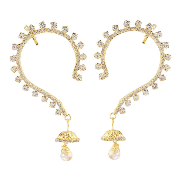 Eugenia White Austrian Stone Gold Plated Ear Cuff