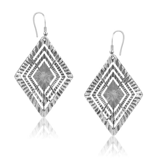 Urthn Rhodium Plated Dangler Earrings