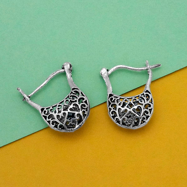 Jeweljunk Oxidised Plated Stud Earrings