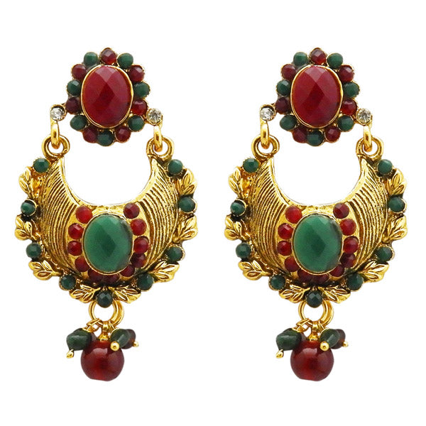 Kriaa Austrian Stone Gold Plated Dangler Earrings