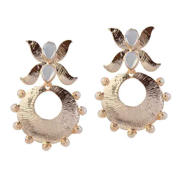 Aurum Kundan Pearl Gold Plated Dangler Earrings