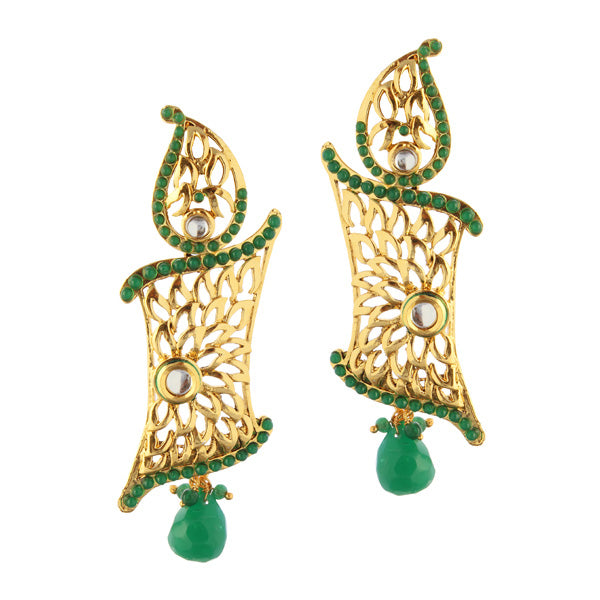 Kriaa Gold Plated Kundan Dangler Earrings