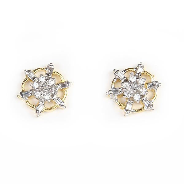Kriaa Ad Stone Gold Plated Stud Earrings - 1305104
