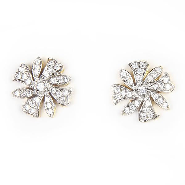 Kriaa Ad Stone Gold Plated Stud Earrings - 1305105