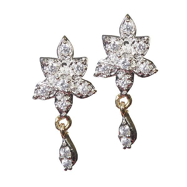 Kriaa Ad Stone Gold Plated Dangler Earrings - 1305106