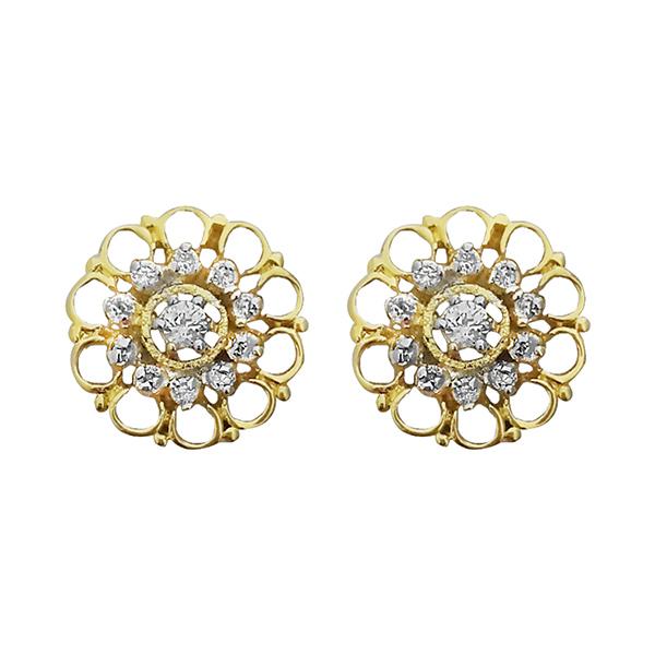 Kriaa White Austrian Stone Gold Plated Stud Earrings - 1305132