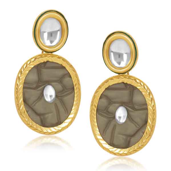 Kriaa Gold Plated Kundan Resin Dangler Earrings