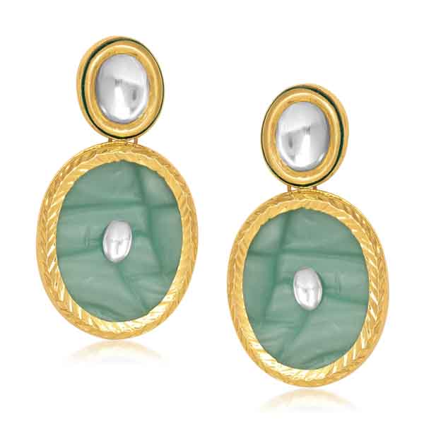 Kriaa Gold Plated Kundan Resin Dangler Earrings