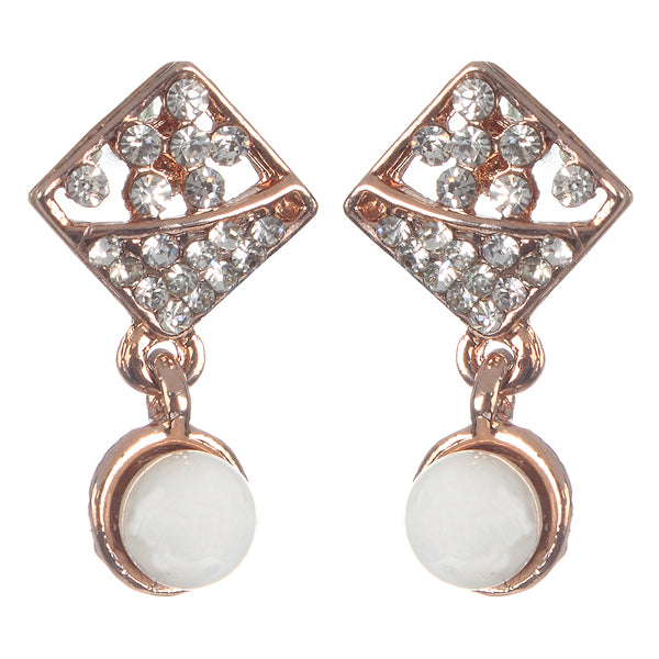 Urbana White Austrian Stone Gold Plated Earrings