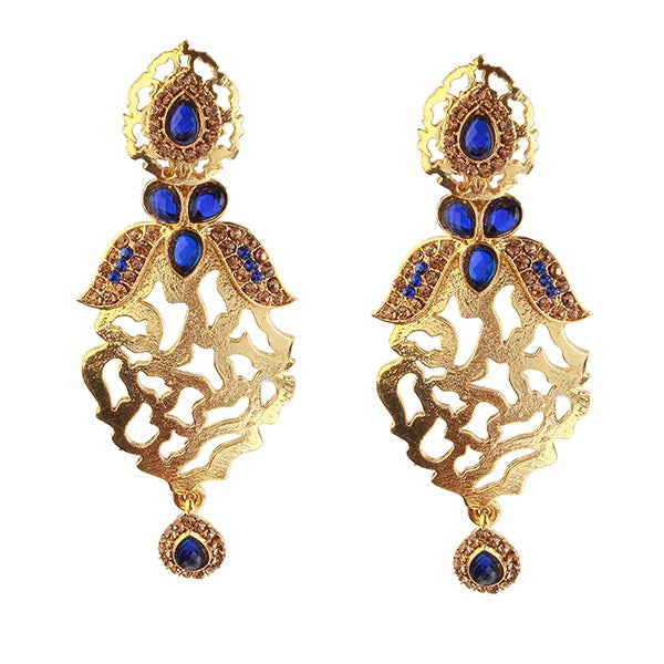 Kriaa Gold Plated Austrian Stone Dangler Earrings