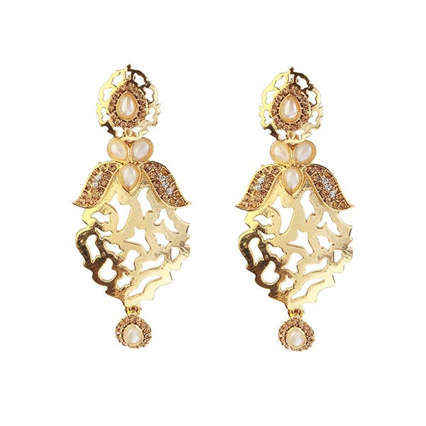 Kriaa Gold Plated Austrian Stone Dangler Earrings