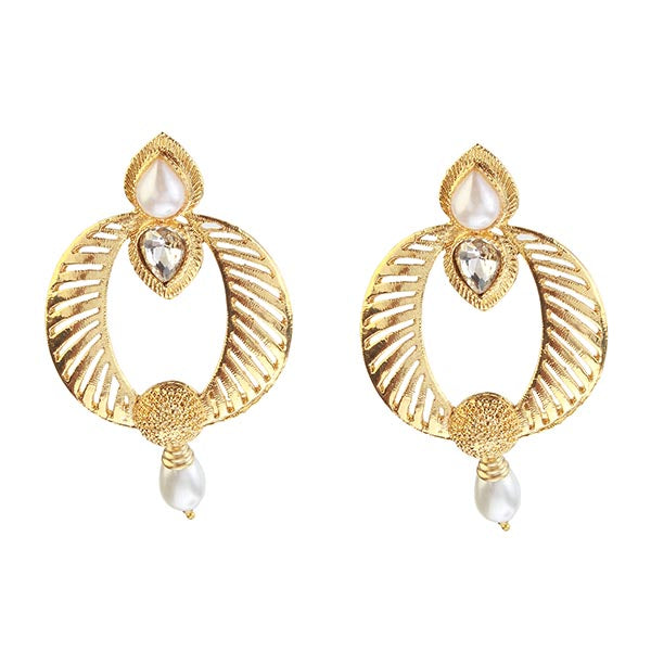 Kriaa Gold Plated Austrian Stone Dangler Earrings