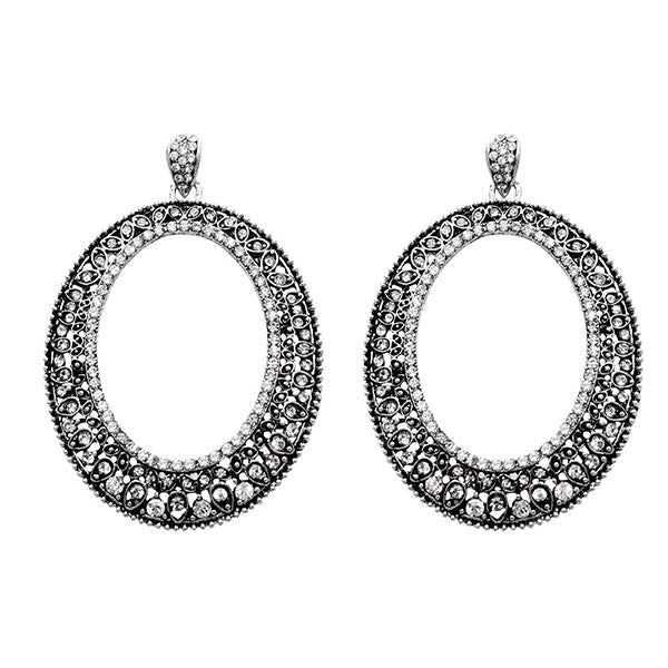 Yoona Oxidised Plated Austrian Stone Dangler Earrings