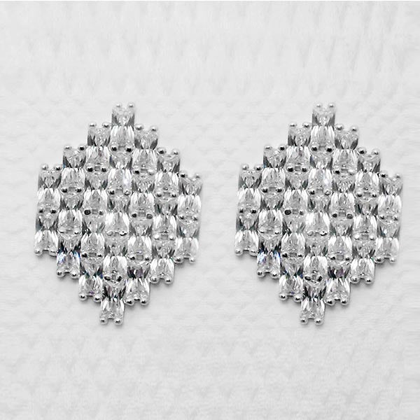 Romance Brass Cubic Zirconia Stud Earrings