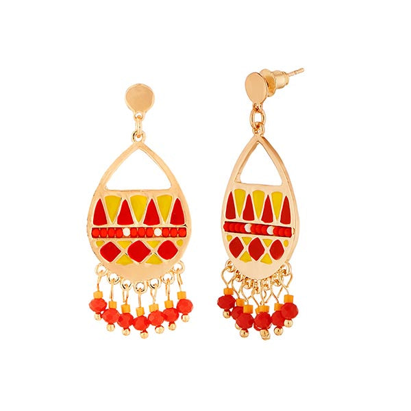 Urthn Meenakari Gold Plated Dangler Earrings
