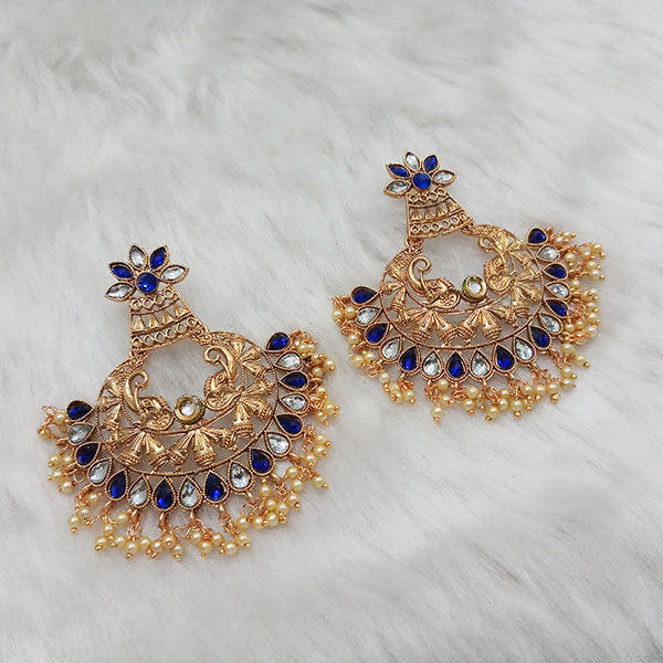 Kriaa Austrian Stone Gold Plated Dangler Earrings