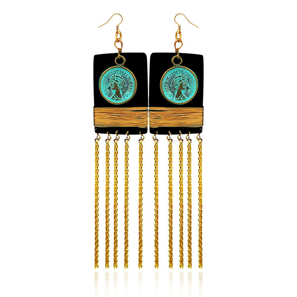 Urthn Zinc Alloy Gold Plated Hanging Earrings