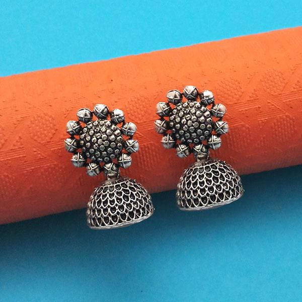 Jeweljunk Oxidised Plated Jhumki Earrings
