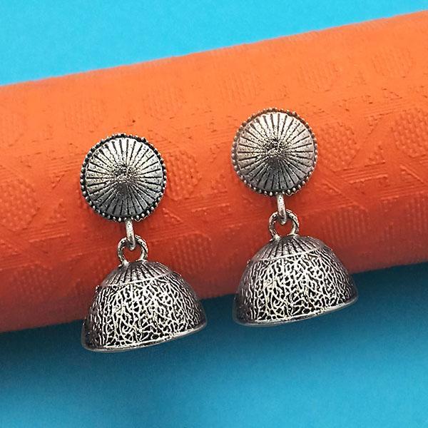 Jeweljunk Oxidised Plated Jhumki Earrings