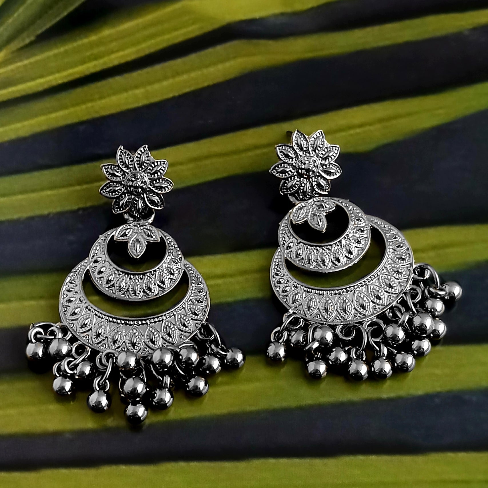 Bhavi Jewels Silver Plated Dangler Earrings - 1317008B